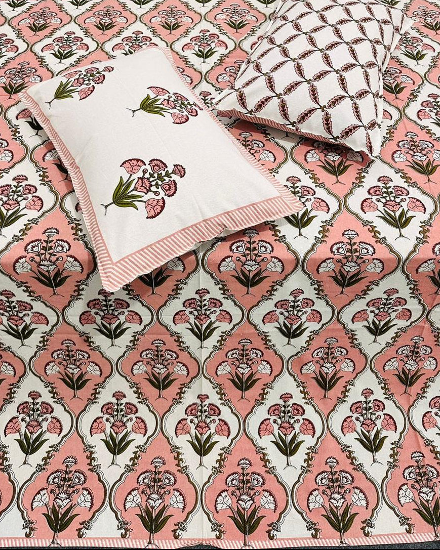 Guldasta - Everyday Cotton Bedsheet | Pink
