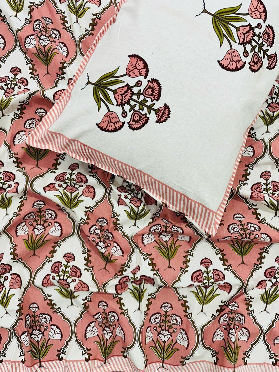 Guldasta - The Bouquet Bedsheet |Everyday Cotton | Pink