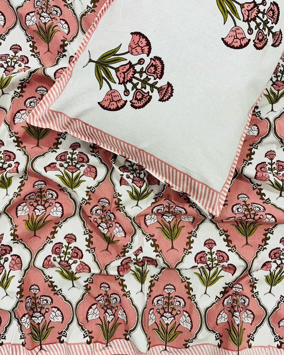 Guldasta - Everyday Cotton Bedsheet | Pink