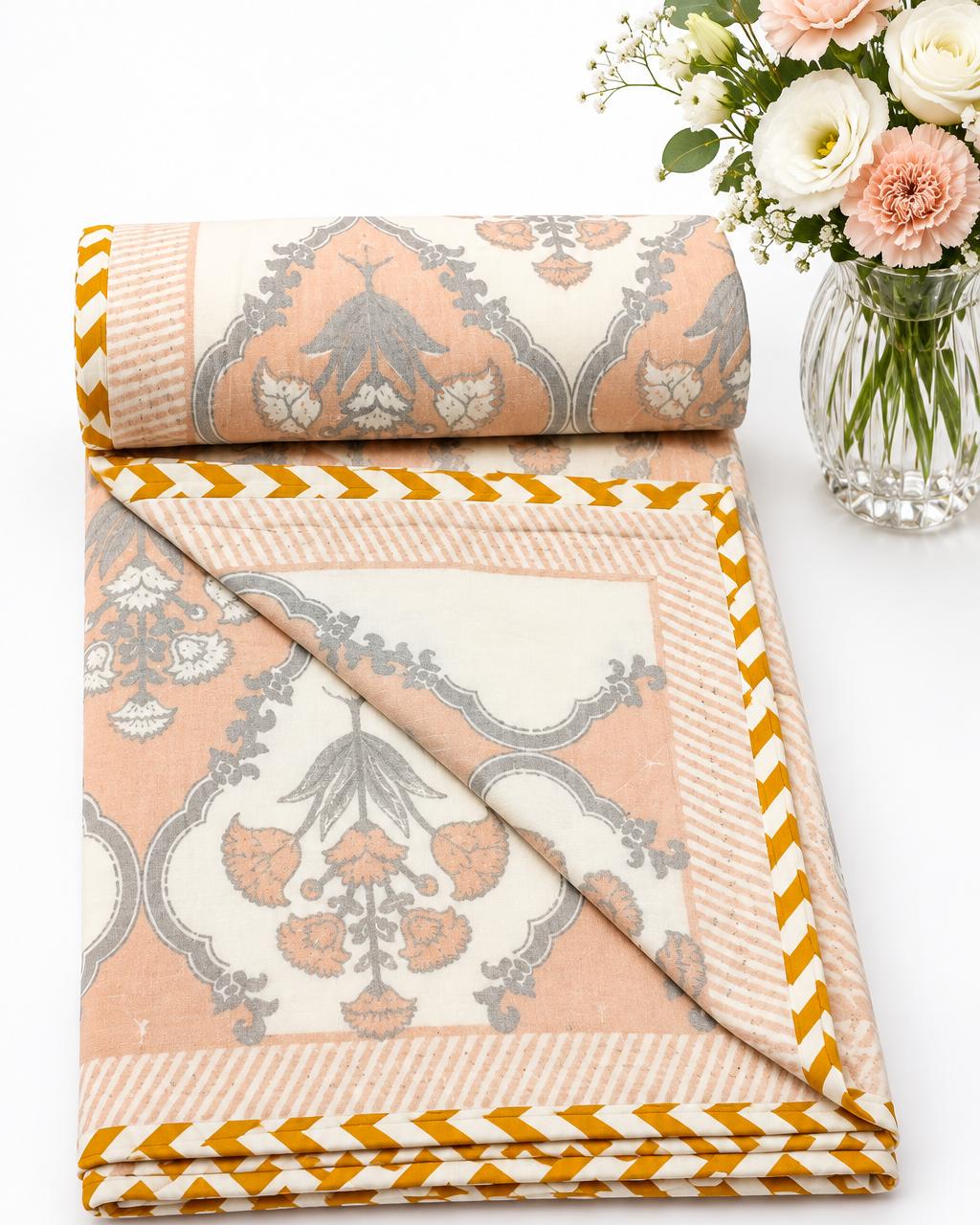 Guldasta -  Premium Muslin Cotton Dohar | Yellow