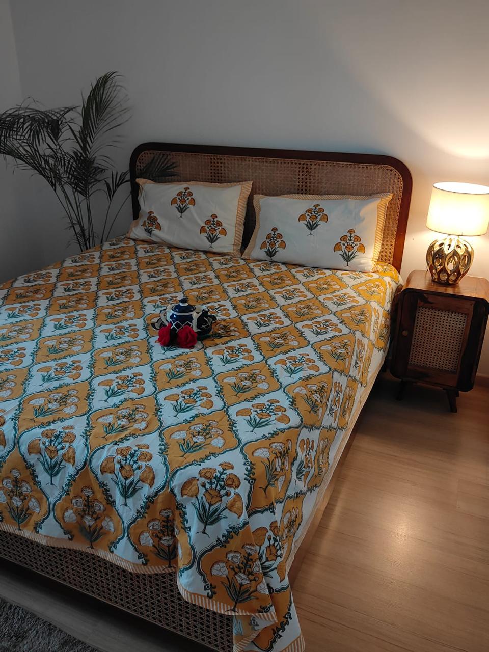 Guldasta - The Bouquet Bedsheet |Everyday Cotton | Yellow