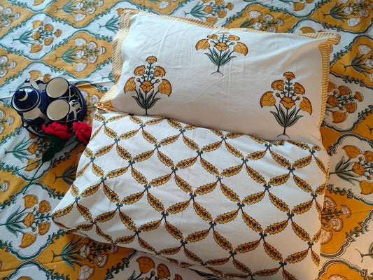 Guldasta - The Bouquet Bedsheet |Everyday Cotton | Yellow