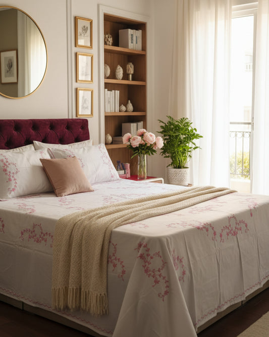 Guldozi - Soft Fine Cotton Bedsheet | Hand Embroidered