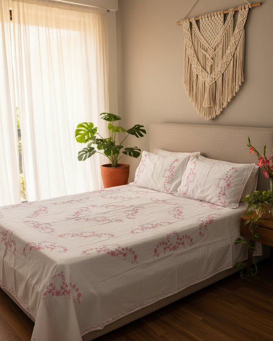 Guldozi - Soft Fine Cotton Bedsheet | Hand Embroidered