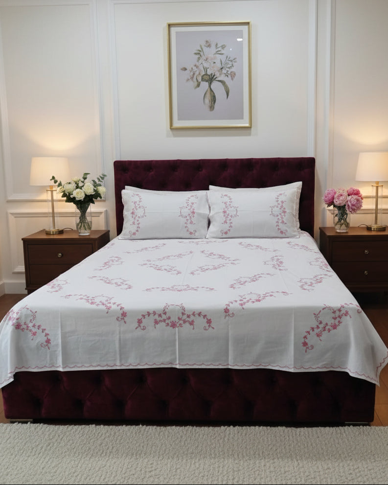 Guldozi - Soft Fine Cotton Bedsheet | Hand Embroidered