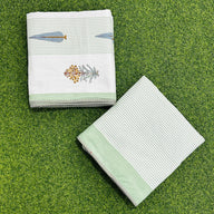 Gulmohar - Reversible Mulmul Cotton Dohar  | Green