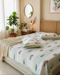 Gulmohar - Everyday Cotton Bedsheet | Green