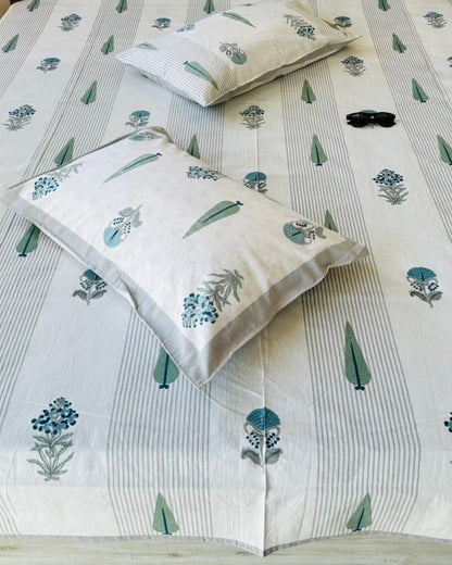 Gulmohar grey Everyday Cotton bedsheet – alternate detail