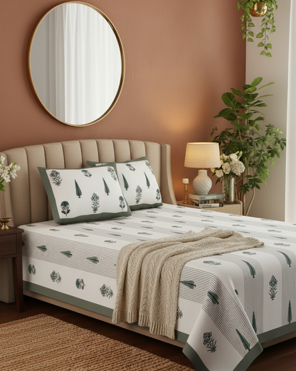 Gulmohar grey Everyday Cotton bedsheet – Single size view