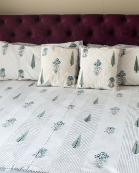 Gulmohar - Everyday Cotton Bedsheet | Grey