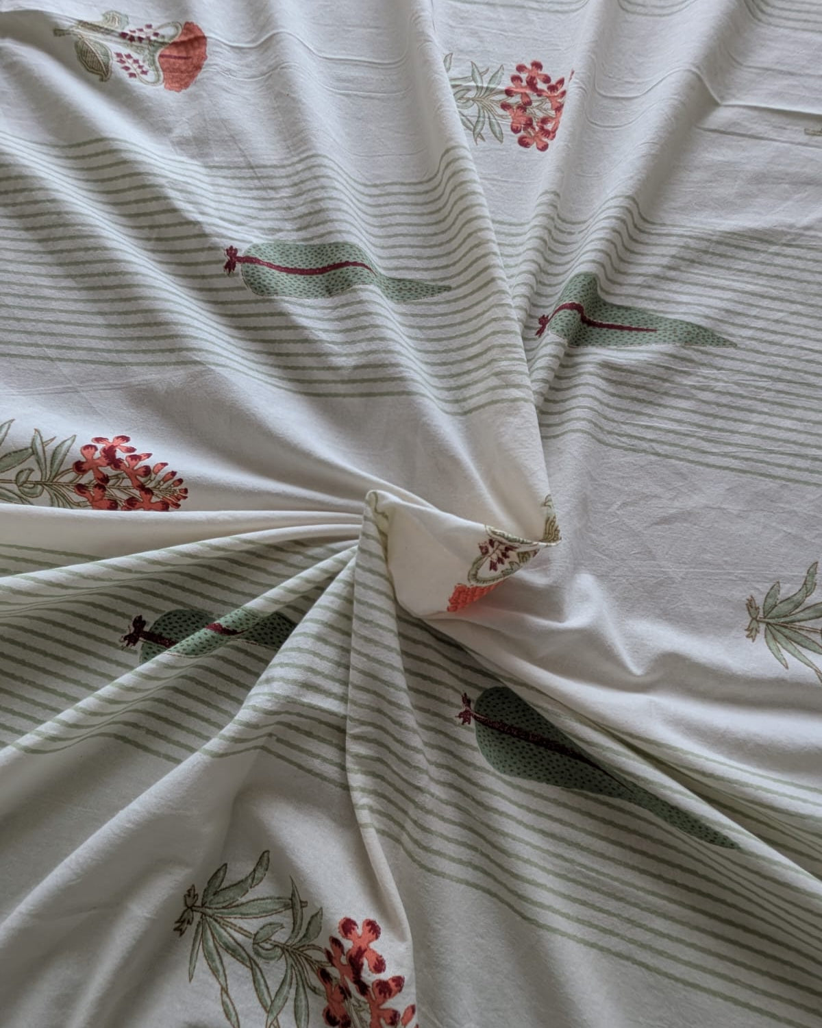 Gulmohar - Everyday Cotton Bedsheet | Olive Green
