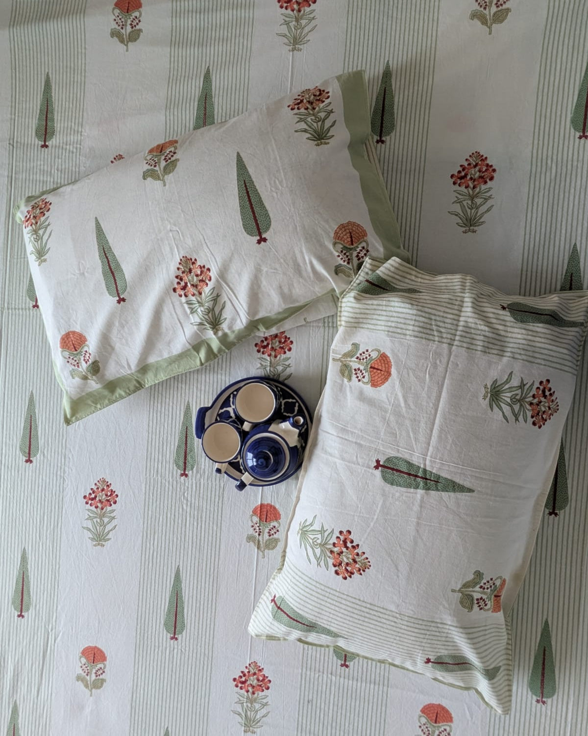 Gulmohar - Everyday Cotton Bedsheet | Olive Green