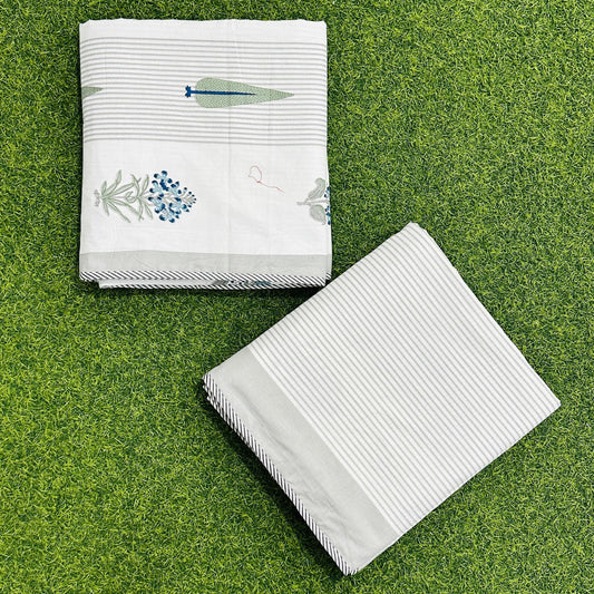 Gulmohar grey reversible mulmul cotton dohar – product view