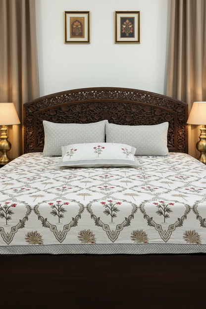 Gulnar grey Everyday Cotton bedsheet – alternate view