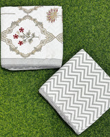 Gulnar grey reversible mulmul cotton dohar – product view