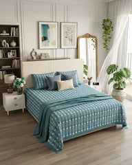 Harsingar - Everyday Cotton Bedsheet | Blue