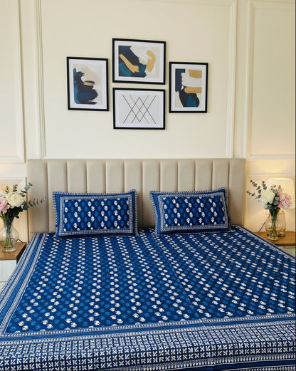 Indira indigo Bagru Everyday Cotton bedsheet – alternate view