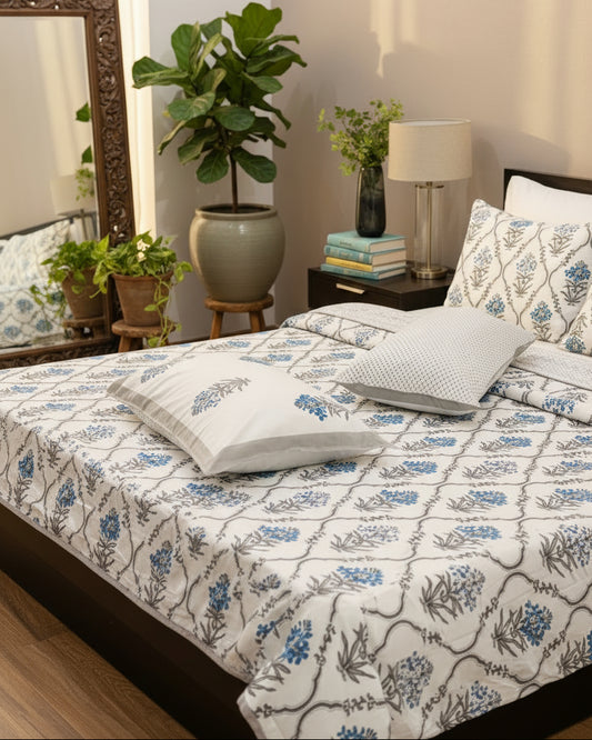 Indrani - Everyday Cotton Bedsheet | Blue
