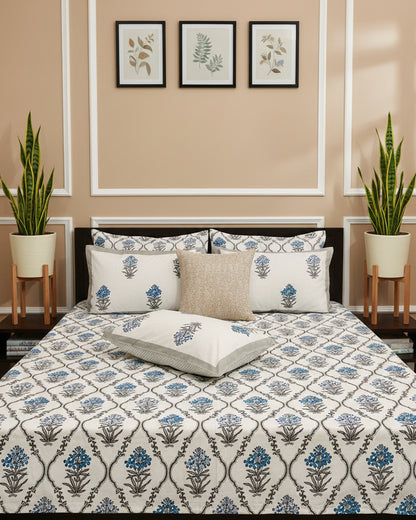 Indrani grey Everyday Cotton bedsheet – front view