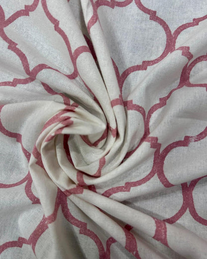Jaali pink Everyday Cotton bedsheet – fabric detail