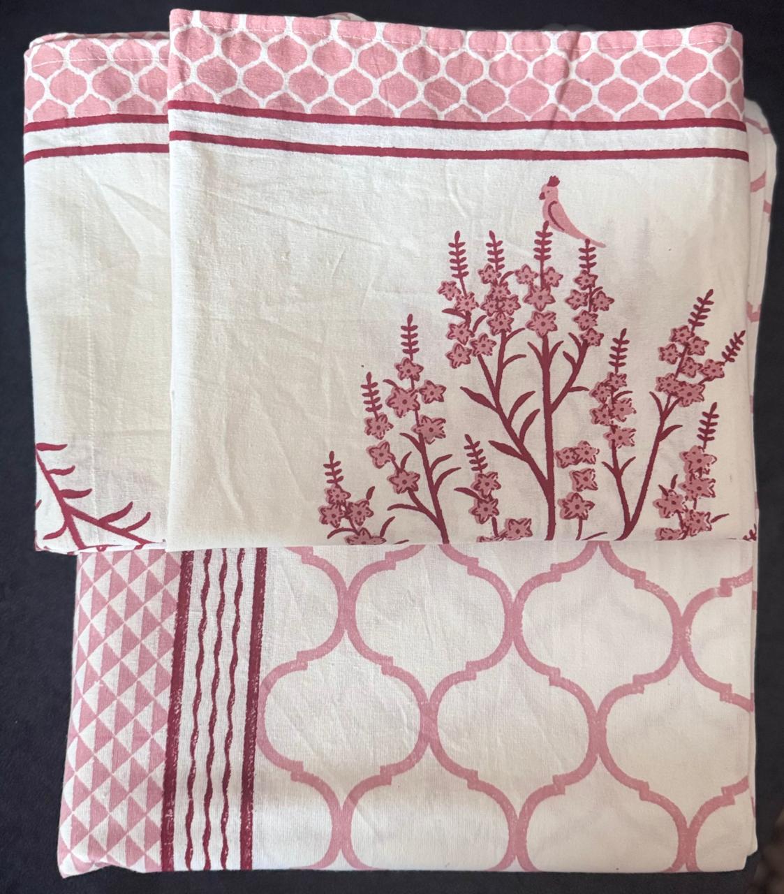 Jaali - The Lattice Bedsheet | Everyday Cotton | Pink