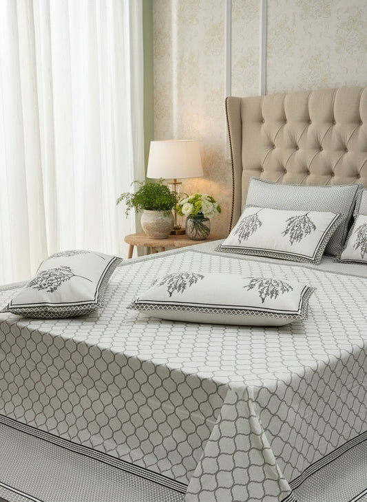 Jaali - The Lattice Bedsheet | Everyday Cotton | Grey