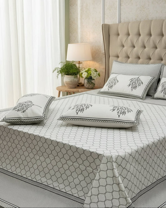 Jaali - Everyday Cotton Bedsheet | Grey