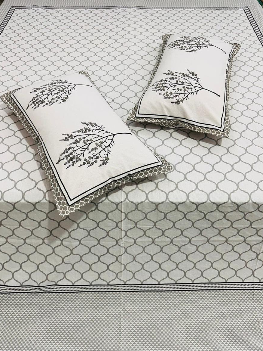 Jaali - The Lattice Bedsheet | Everyday Cotton | Grey