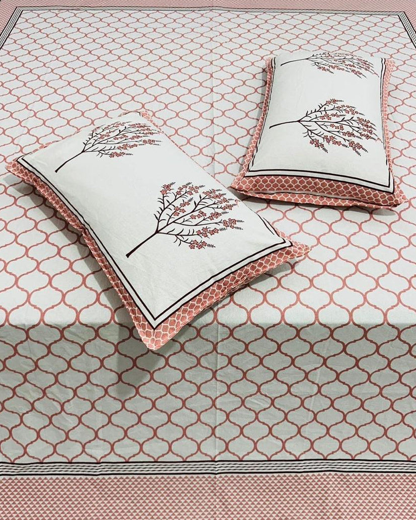Jaali - Everyday Cotton Bedsheet | Pink