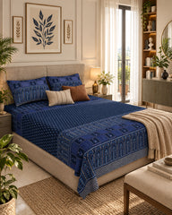 Tarang - Everyday Cotton Bedsheet | Blue