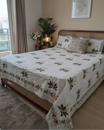 Juhi hand block Everyday Cotton bedsheet – alternate view