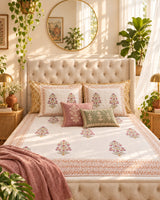 Kadambika - Percale Cotton Bedsheet | Hand Block