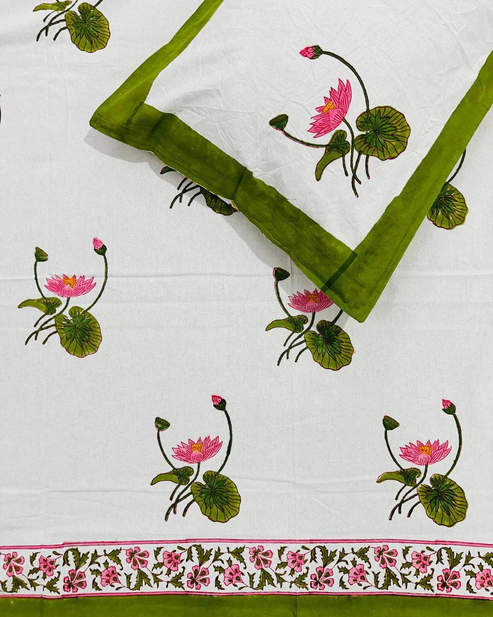 Kamal - Percale Cotton Bedsheet | Hand Block