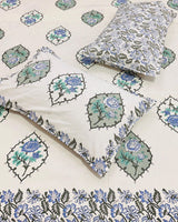 Kamini blue Everyday Cotton bedsheet – pillow detail