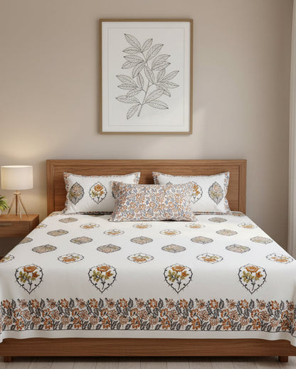 Kamini orange Everyday Cotton bedsheet – front view