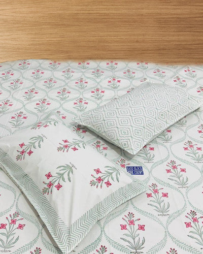 Kanika - The Petal Bedsheet | Hand Block | Percale Cotton