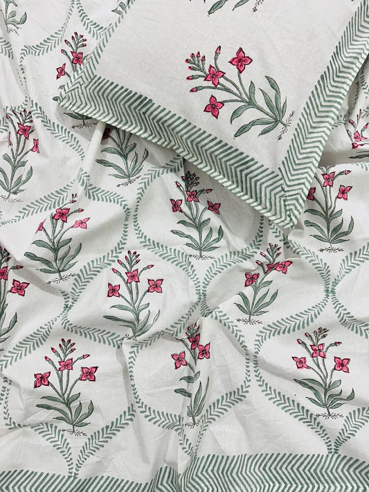 Kanika - The Petal Bedsheet | Hand Block | Everyday Cotton