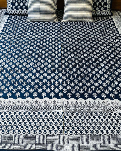 Kashish indigo Everyday Cotton bedsheet – fabric detail