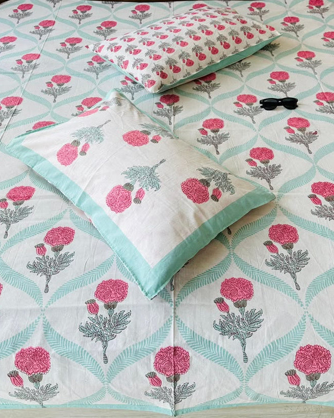 Kesariya - Everyday Cotton Bedsheet | Green