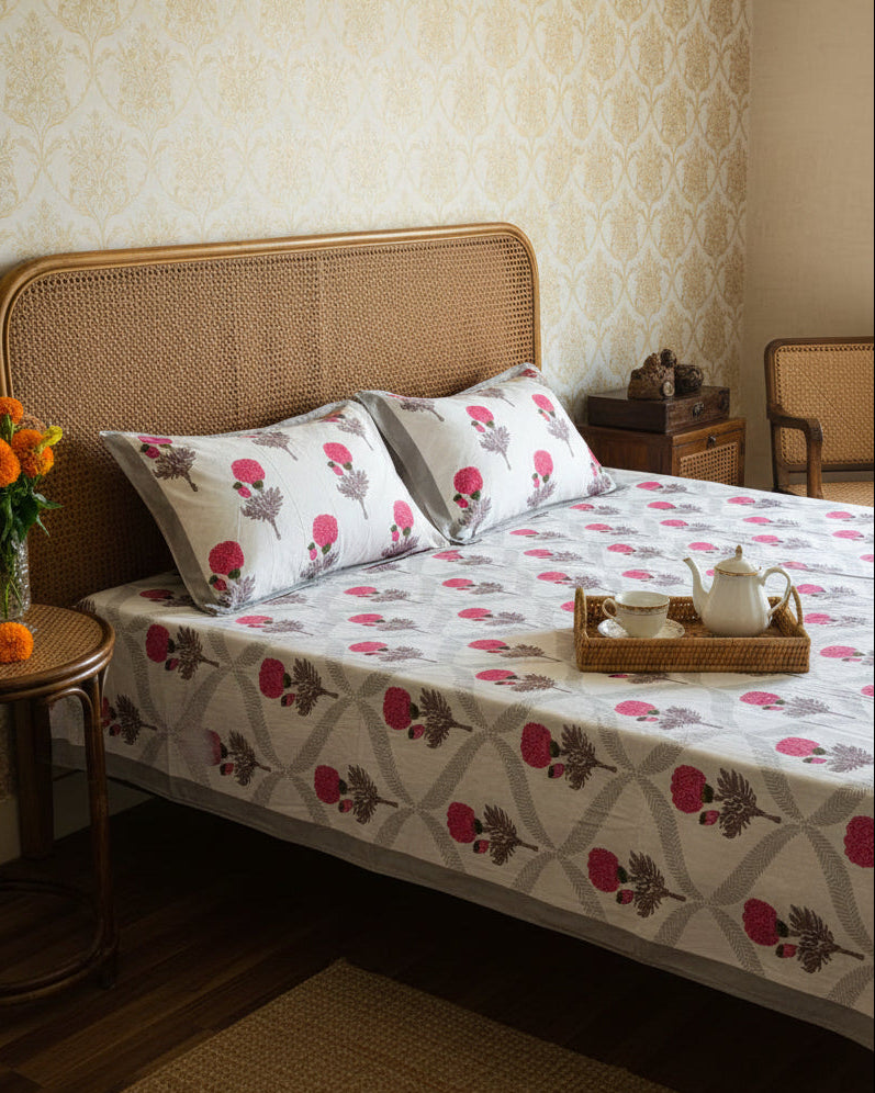 Kesariya - Everyday Cotton Bedsheet | Pink