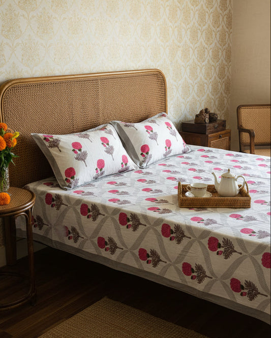 Kesariya - Everyday Cotton Bedsheet | Pink