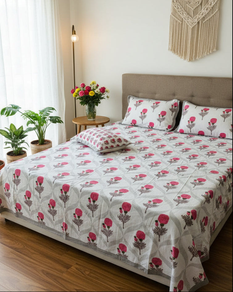Kesariya - Everyday Cotton Bedsheet | Pink