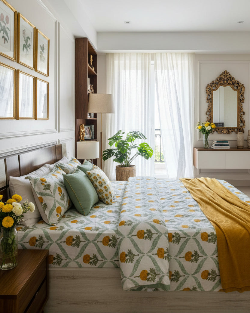 Kesariya - Everyday Cotton Bedsheet | Yellow