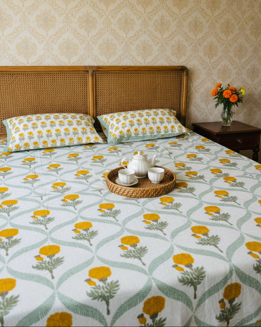 Kesariya - Everyday Cotton Bedsheet | Yellow