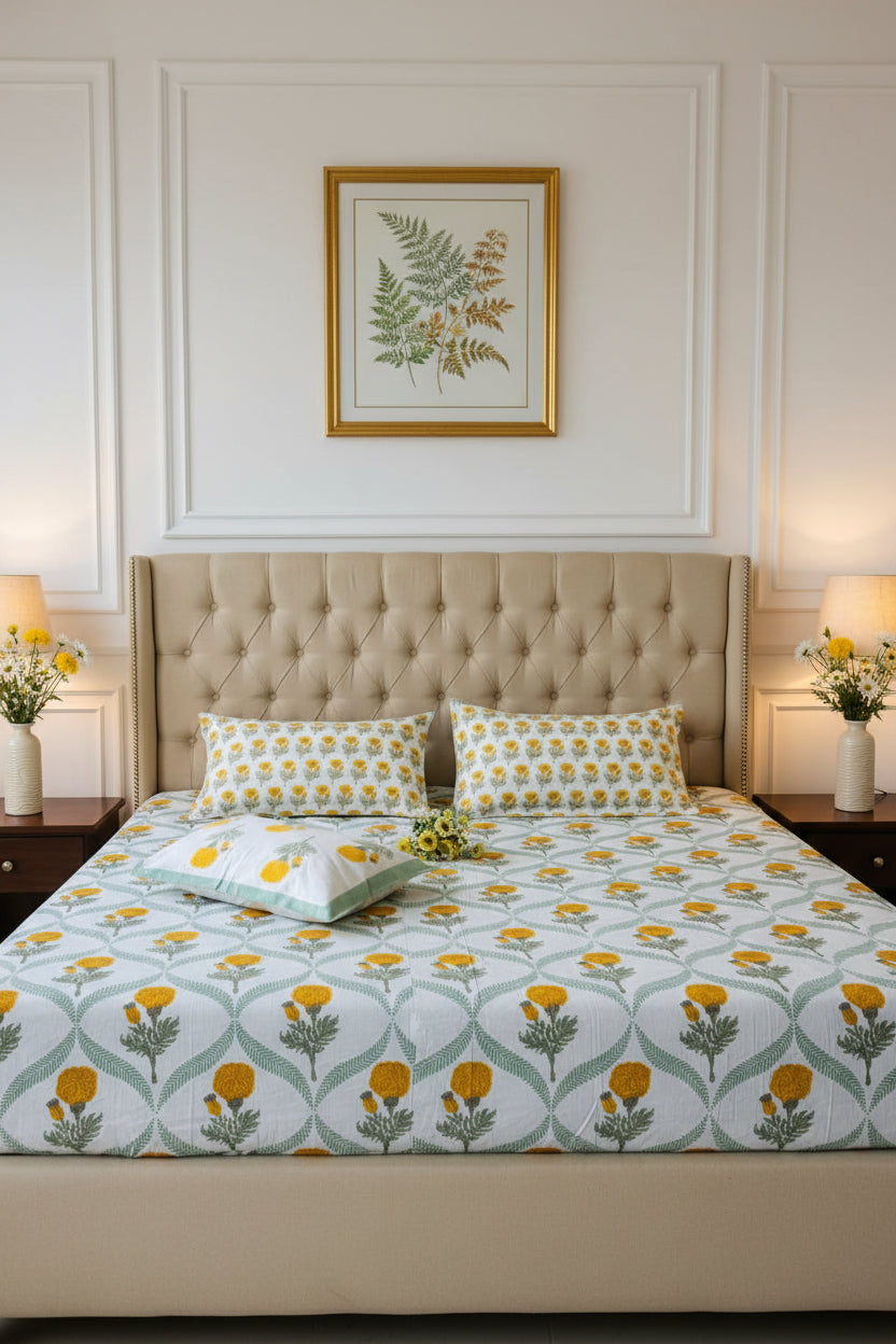Kesariya - Everyday Cotton Bedsheet | Yellow