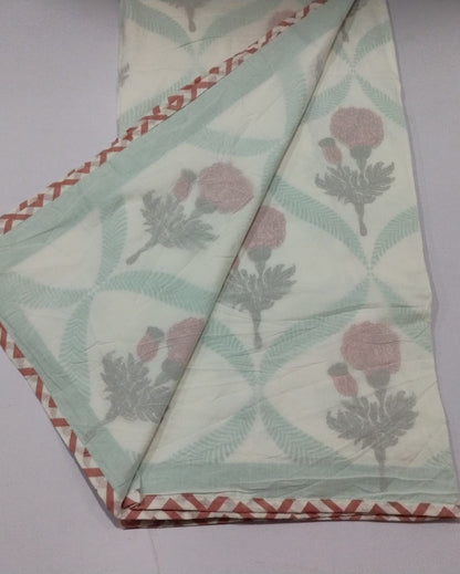 Kesariya -  Premium Muslin Cotton Dohar | Green