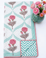 Kesariya -  Reversible Cotton Mulmul Dohar | Green