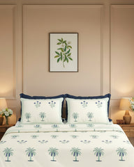 Ketaki - Percale Cotton Bedsheet | Blue