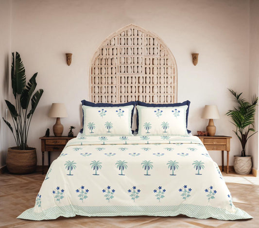 Ketaki - Everyday Cotton Bedsheet | Blue