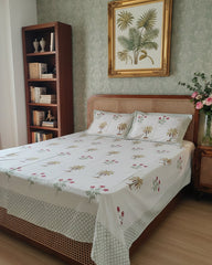 Ketaki - Percale Cotton Bedsheet | Olive